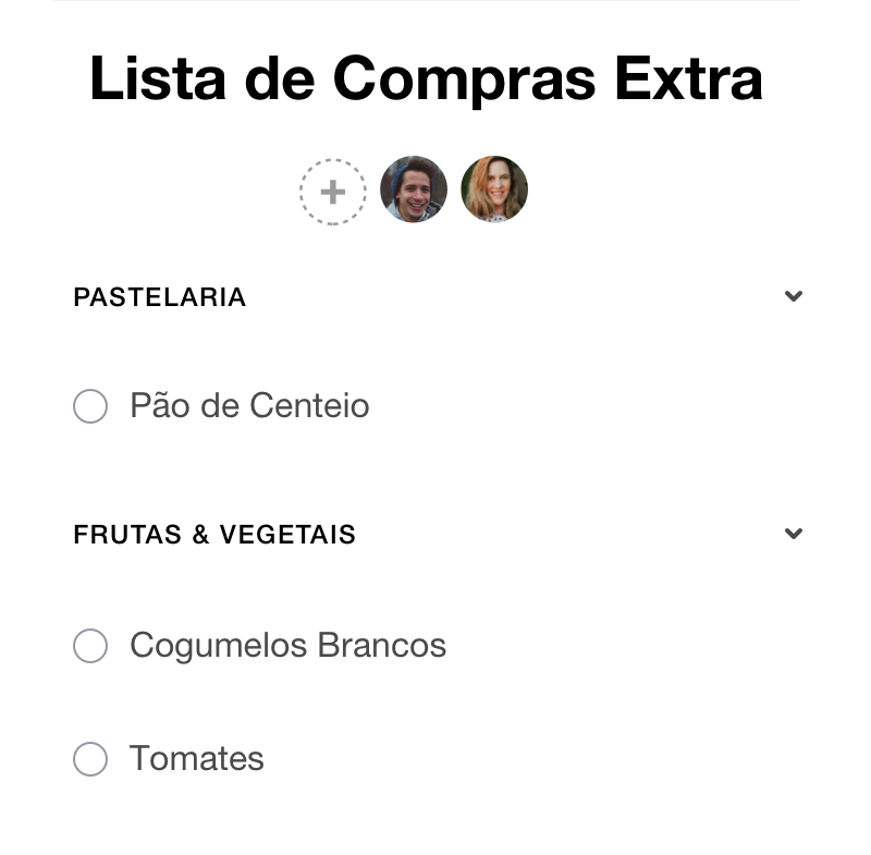 Lista de compras compartilhada no Any.do